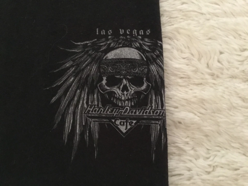 T SHIRT NOIR HARLEY DAVIDSON LAS VEGAS NEVADA TAILLE L . - Photo 3/4
