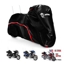 Motorcycle Cover Waterproof Outdoor Storage, 420D 110" Touring Side  Top Box