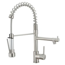 Kitchen Faucet with Pull Down Sprayer - Commercial Stainless Steel Pull Down Spr