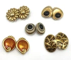 Lot Of Vintage Gold Tone Clip On Earrings Costume Jewelry Unsigned