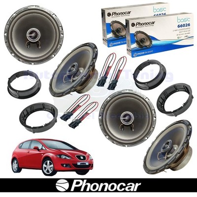 Phonocar 66026 2-Way Coaxial Front Rear Car Speakers 165mm 60W For SEAT LEON
