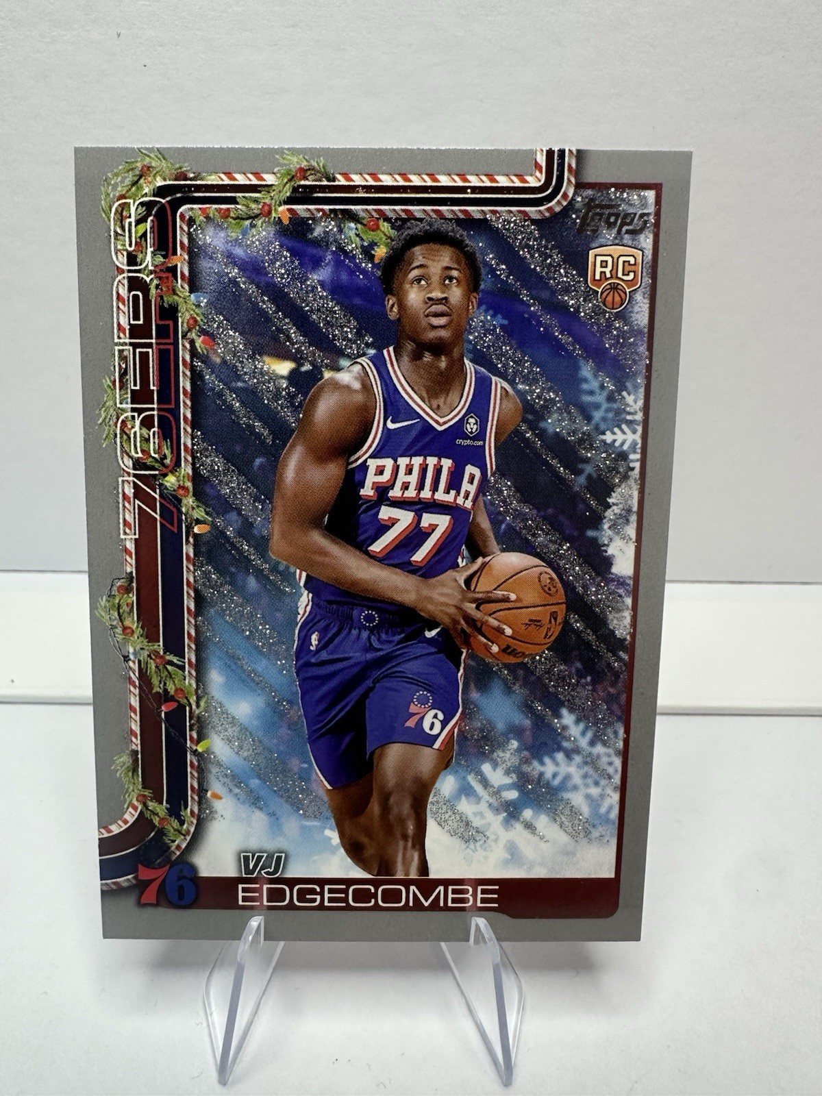 2025-26 Topps Holiday VJ Edgecombe #H163 Silver Glitter (RC) Philadelphia 76ers