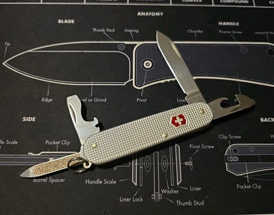 #ad Victorinox Alox Cadet Silver Swiss Army Knife Folding Camping Knife $25.19
