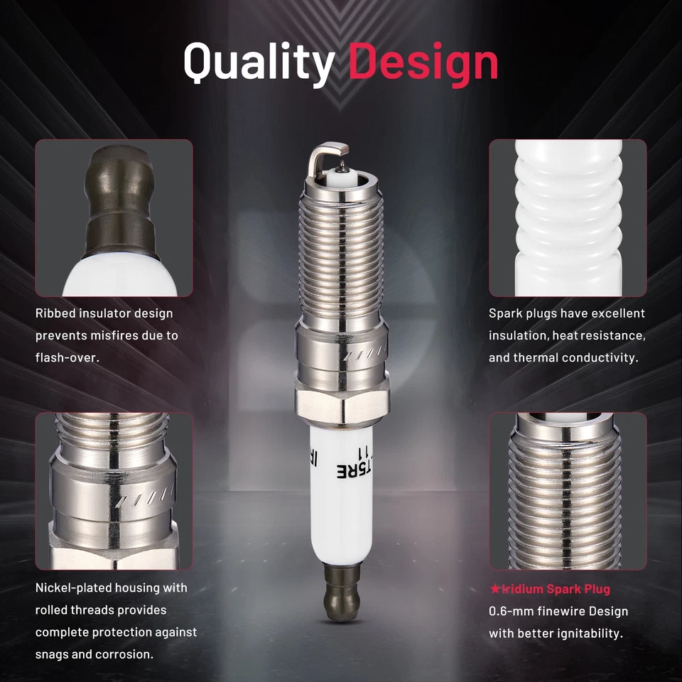 91418 Set of 4 Iridium Spark Plugs For Chevy HHR Malibu - Image 2 of 4