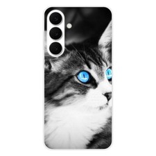 Silicone Case - Compatible Samsung Galaxy S25 FE - Blue Eye Cat Design