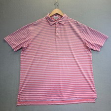 Peter Millar Summer Comfort Men's Light Red Stripe Polo Shirt Size XXL