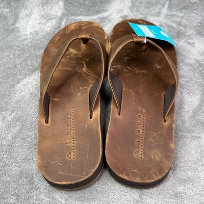 Reef Ojai Classic Thong Sandals Mens 8 Dark Brown Leather  display picture 1