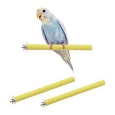 2Pcs 25 x 2 cm L x W Wood Perch Stand Colorful Paw Grinding Stick, Yellow
