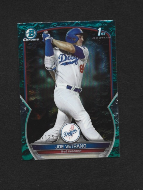 2023 Bowman Draft - Chrome Joe Vetrano #BDC-91 Aqua Lunar Crater Refractor /125 (RC)