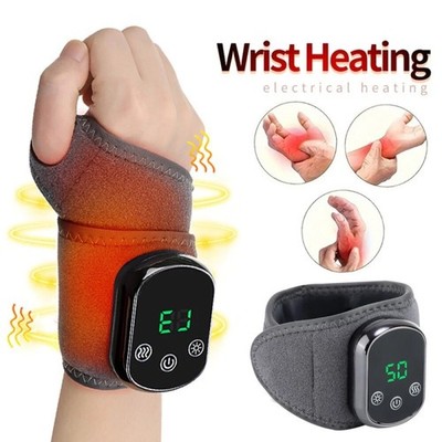 Electric Wrist Hand Vibration Massager Pain Relief infrared Hot Compress Therapy