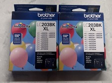 Brother LC-203BK Ink Ctg LC-203 XL NEW SEALED Lot of 2 READ