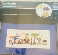 Zweigart Artiste Counted Cross Stitch Sealed Kit Family Sign