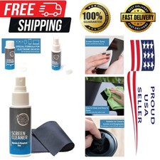 Compact Screen Cleaner Spray with Microfiber Cloth   Gentle  Streak-Free