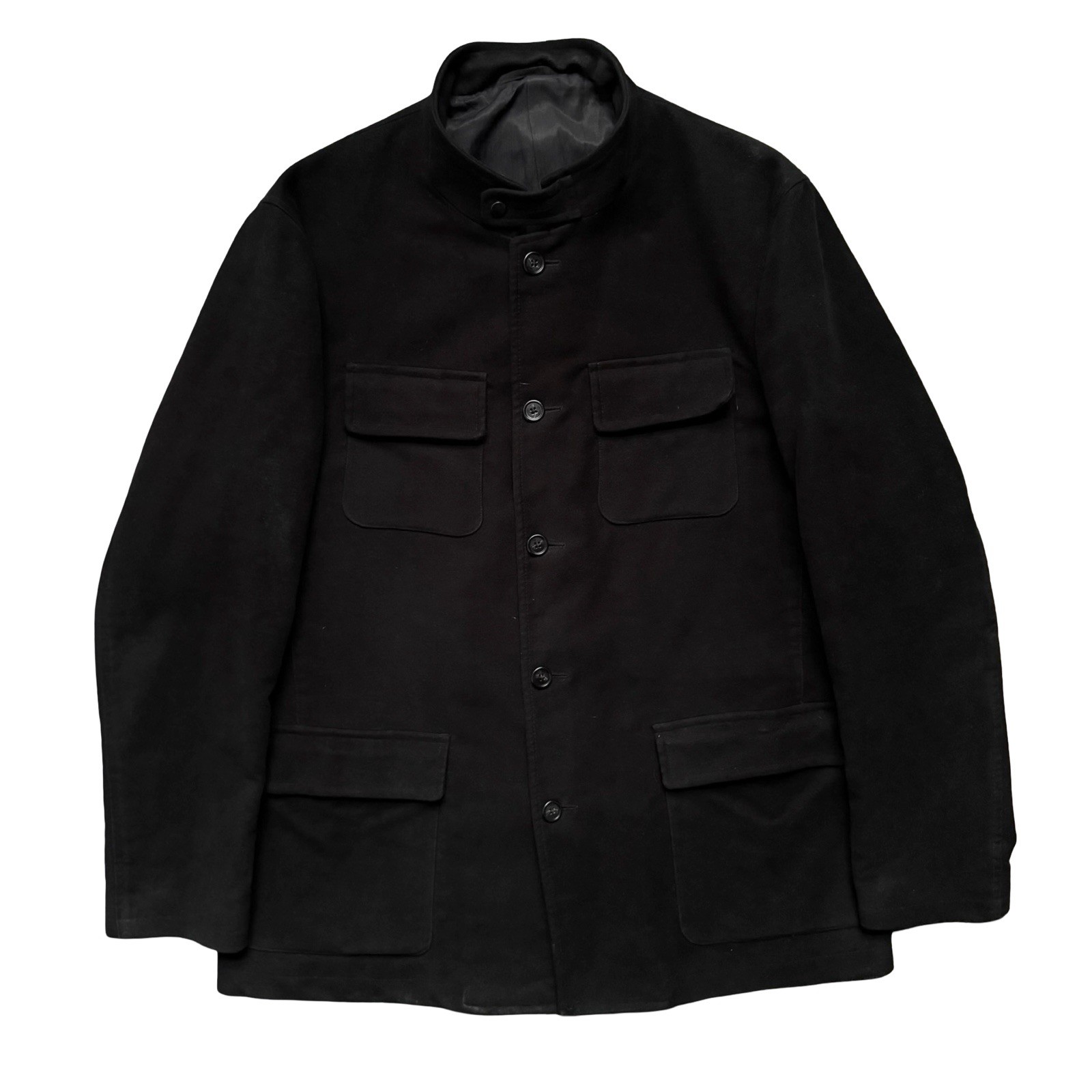 Massimo Dutti Extrafine Cotton Jacket Mens Large (XL) Moleskin Utility Field