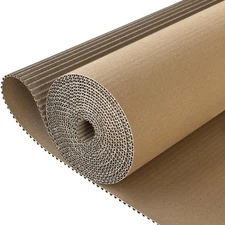 17x197 inch Corrugated Cardboard Roll Single Face Paper for Crafts Shipping