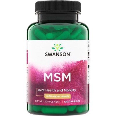Swanson MSM - Essential Minerals for Cartilage,Collagen & Hair, 1000mg, 120 Caps