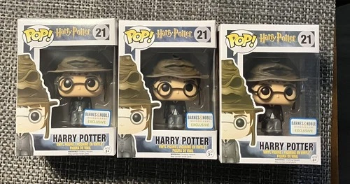Funko Pop Harry Potter Harry (w/ Sorting Hat) B&N Exclusive #21 (X3) You Get All