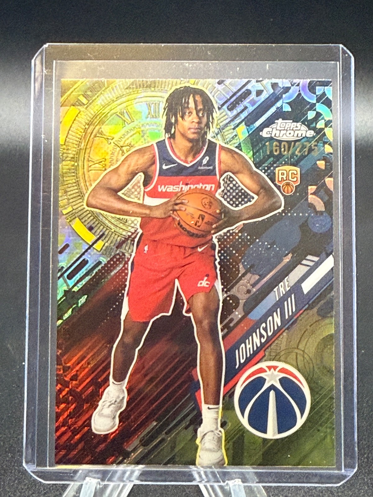 2025-26 Topps Chrome Tre Johnson III Rookie Go Time Yellow Refractor 160/275 RC