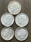 Lot Of 5 Roosevelt Dimes 1947, 53, 57, 58 & 1964 NR!