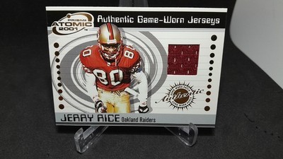 2001 Pacific Prism Atomic - Authentic Game-Worn Jerseys Jerry Rice #66 HOF 49ERS