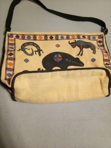 Vintage El Paso Saddle Blanket Vegan Cotton Huge Tote Purse Boho Festival 10x17 - Picture 3 of 11