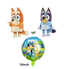 Bluey Bingo Foil Balloons 18" Bluey Round Birthday Balloon Kids Party Decoration