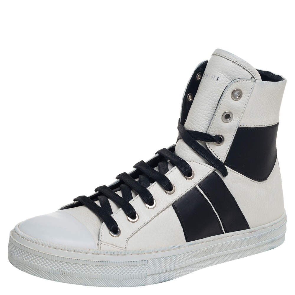Amiri WhiteBlack Leather Sunset High Top Sneakers Size 40 | eBay