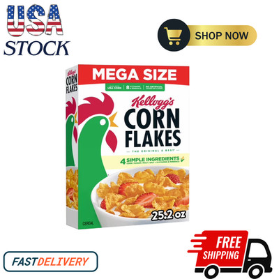 Kellogg's Corn Flakes Original Breakfast Cereal, 8 Vitamins and Minerals, Mega..