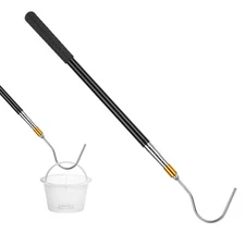 Pool Skimmer Basket Hook Extendable Filter Handle 61.6 Inch Swimming Lid Lifting