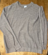 Columbia Men Sweater Large Brown Long Sleeve V Neck