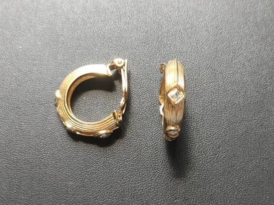 Bijou ancien vintage : Boucles d'oreilles,clips, Swarovski. - Photo 1/4