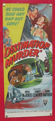 DESTINATION MURDER ORIGINAL 1950 RKO DAYBILL FILM-NOIR POSTER Joyce MacKenzie