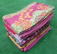 10 pc Handmade Kantha Twin Throw Indian Vintage Cotton Kantha Quilt Boho Home