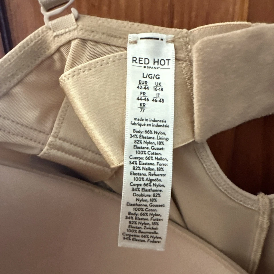 Red Hot Spanx, One Piece Strapless Bodysuit Large Shapewear NWT - Image 4 of 4