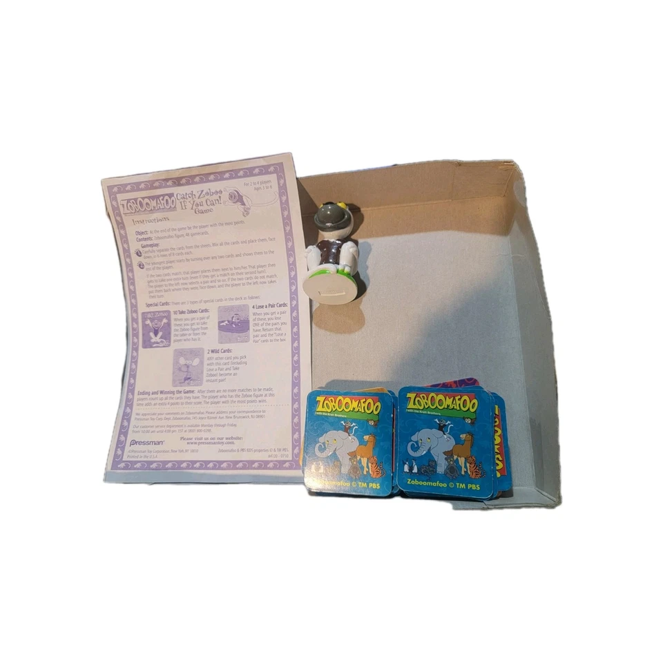 Zoboomafoo Catch Zoboo If You Can! Game Memory Card Game 2000 Pressman RARE! HTF - Image 4 of 4