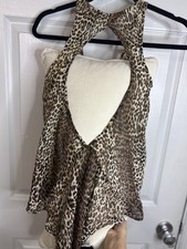 Wet Seal Women&rsquo;s Asymmetrical Animal Print Backless Top XS Y2K Vintage 2000 90s