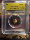 .9999 Fine Gold Eagle Head 1/500 OZ ICG MS70 Round ND