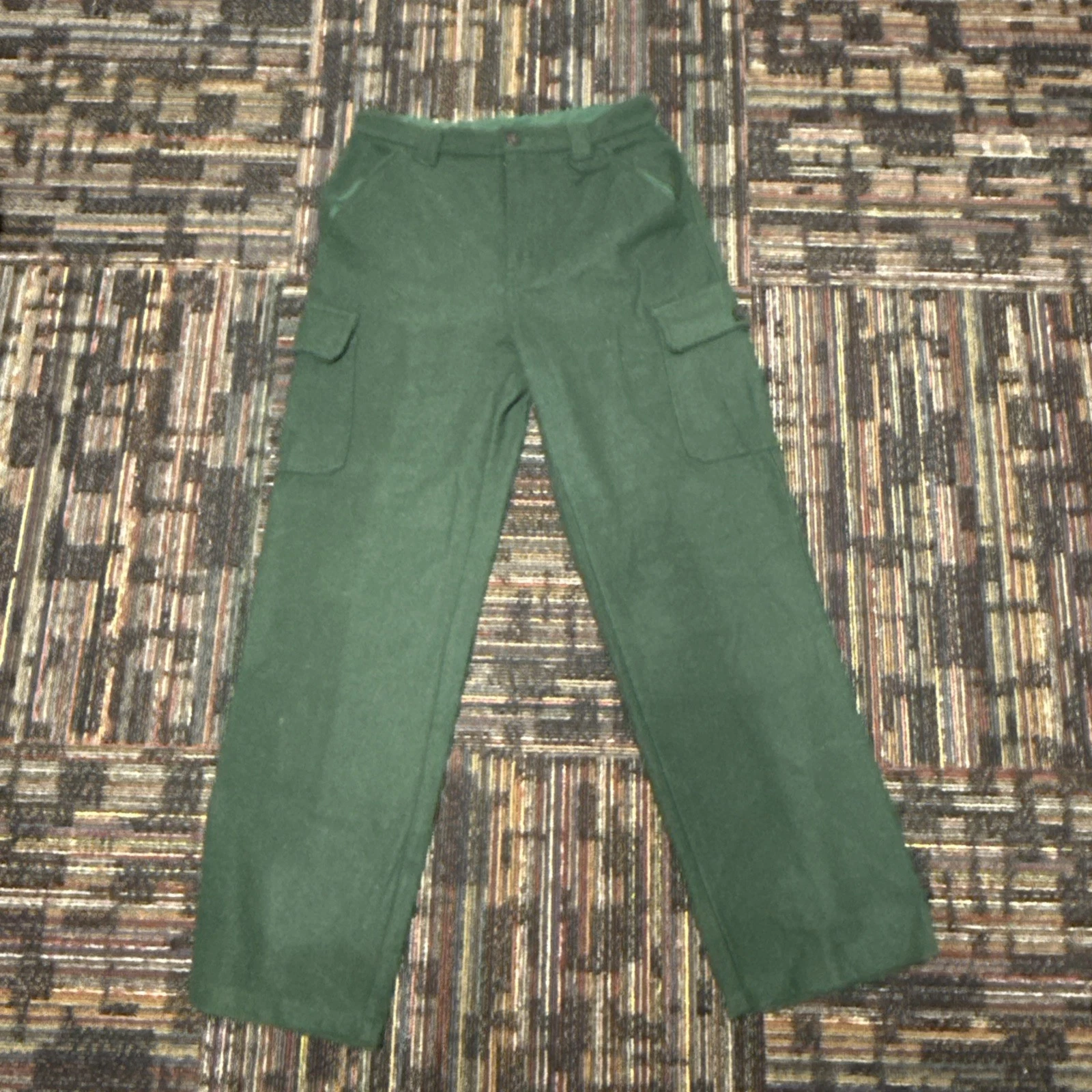WFS Element Gear Wool Blend Pants Green Cargo Hunting Fishing Outdoor Mens 34x32