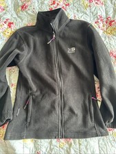 Karrimor Uk 12 Black Zip Up Fleece Top Good Condition