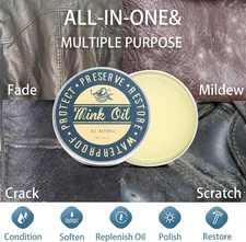 Mink Oil for Leather Boots, Leather Conditioner Cleaner Waterproof Soften and Re