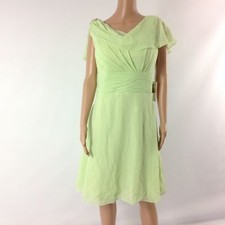Nendo M Women s Wedding Guest Dress Chiffon Pleated Embellished Lime Green Prom