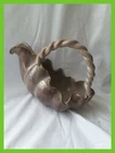 Vintage Pink Stangl Pottery Terra Rose Twist Handle Pitcher.  11" Wide