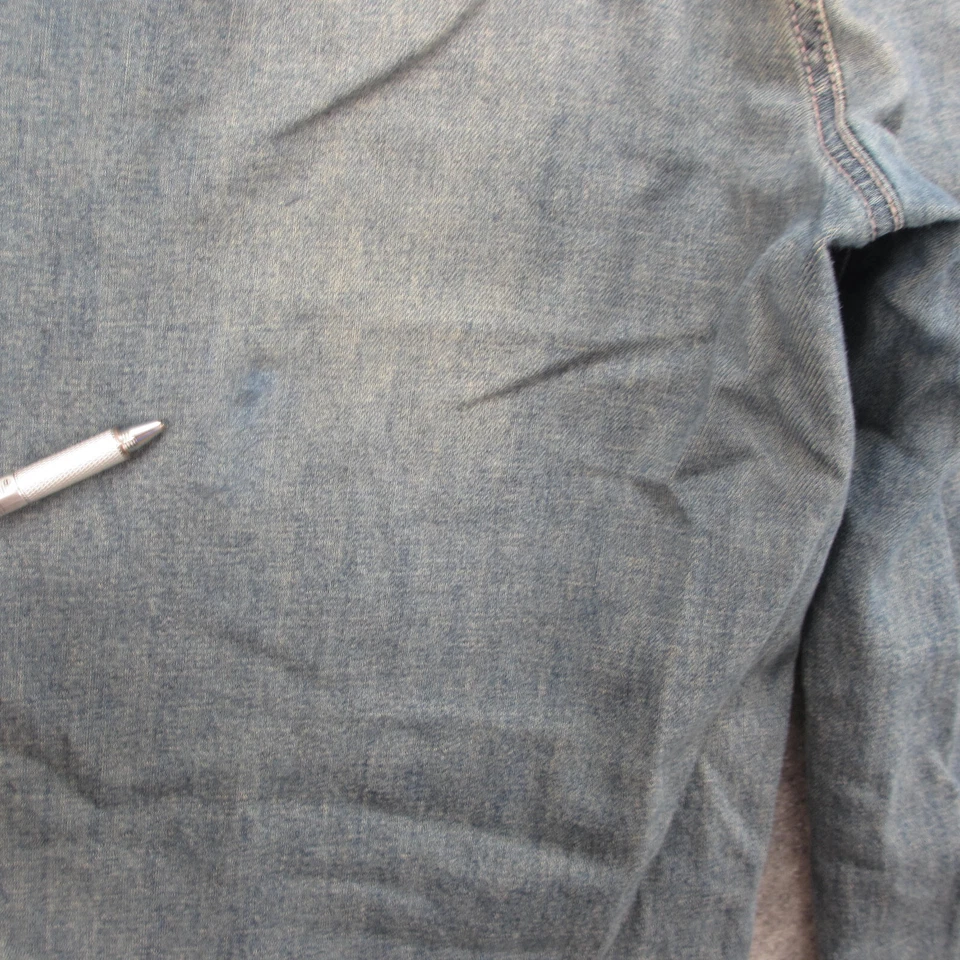 Pantalones de mezclilla para mujer Vanilla Star 9/10 azules lavado medio holgados pierna ancha *Nota Foto 3 de 4