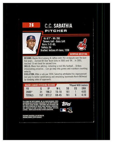 C.C. SABATHIA YOU PICK SEE SCANS OF EVERY CARD - Picture 123 of 155