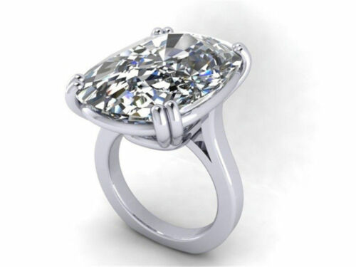 Nuevo Anillo de Plata 925 Grande Moda Corte Ovalado Aguamarina Mujeres Joyería Regalo Talla 6-10 - Imagen 4 de 14