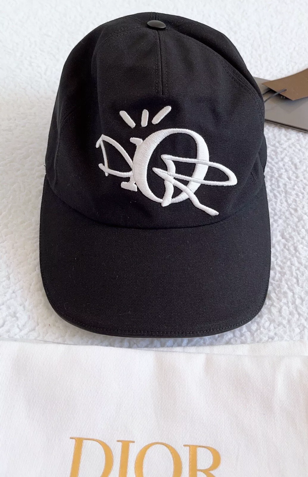 Chapeau de baseball brodé authentique Dior x Cactus Jack en noir taille L/large