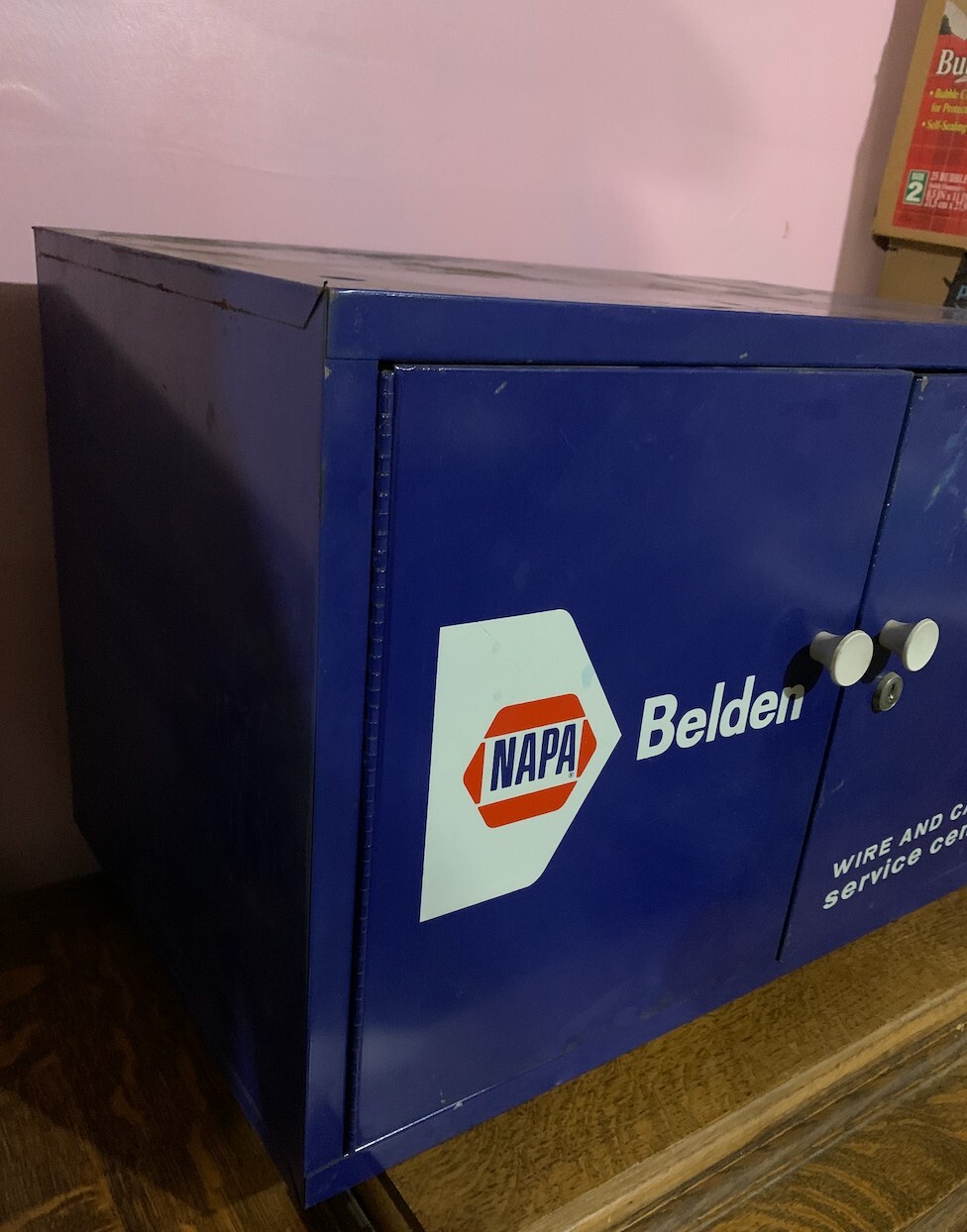 Vintage NAPA Belden Automotive Repair Service Station Auto Parts Metal
