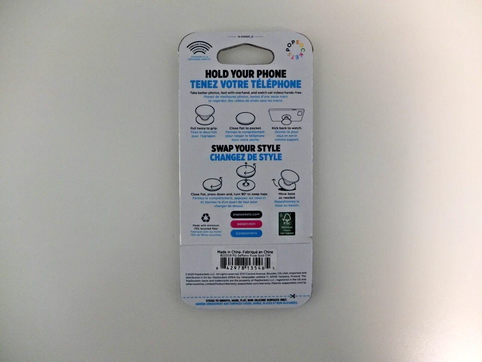 PopSockets Swappable Phone Grip Stand - SAFFIANO ROSE GOLD - PopGrip PopSocket - Image 2 of 4