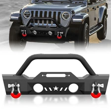 Front Bumper For 2007-2024 Wrangler JK JKU JL JLU Unlimited and Gladiator JT