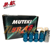 MUTEKI SR48 4 WHEELS LOCK LUG NUTS SET 12X1.5 1.5 ACORN RIMS OPEN END BLUE L